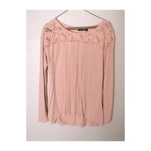 A.n.a Pink Floral Long Sleeve Shirt | Size M